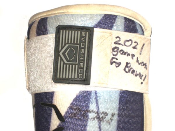 Andrew Moritz 2021 Rome Braves Game Worn & Signed EvoShield Ankle Guard