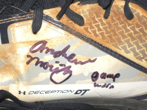 Andrew Moritz 2021 Rome Braves Game Used & Signed Under Armour Deception Diamond Tips Baseball Cleats