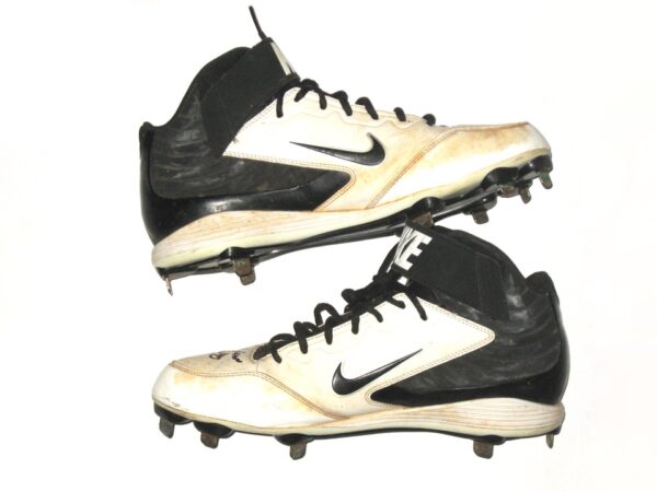 Andrew Moritz 2021 Rome Braves Game Worn & Signed White & Black Nike Baseball Cleats