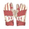 Andrew Moritz 2021 Rome Braves Game Worn & Signed White, Red & Grey Under Armour Clean Up Batting Gloves