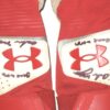 Andrew Moritz 2021 Rome Braves Game Worn & Signed White, Red & Grey Under Armour Clean Up Batting Gloves