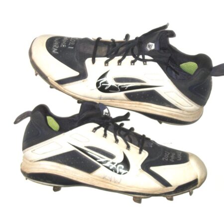 Brandyn Sittinger 2021 Amarillo Sod Poodles Game Worn & Signed White & Blue Nike Alpha Huarache Baseball Cleats