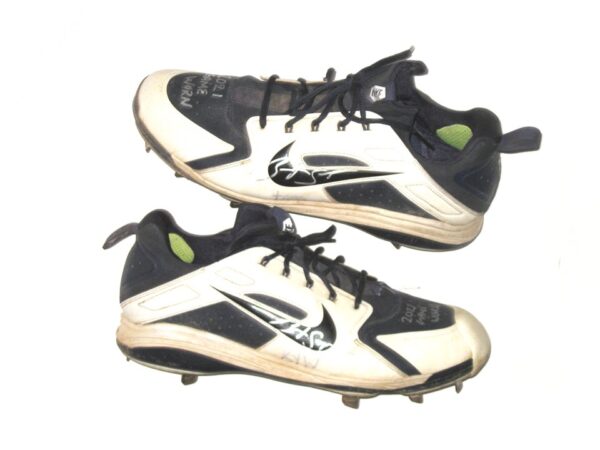 Brandyn Sittinger 2021 Amarillo Sod Poodles Game Worn & Signed White & Blue Nike Alpha Huarache Baseball Cleats