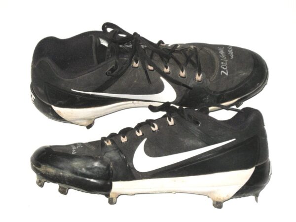 Brandyn Sittinger 2021 Reno Aces Game Worn & Signed Black & White Nike Air Clipper Baseball Cleats