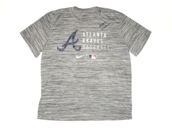 Kevin Josephina 2021 Practice Worn & Signed Official Atlanta Braves Baseball Nike Dri-Fit Shirt