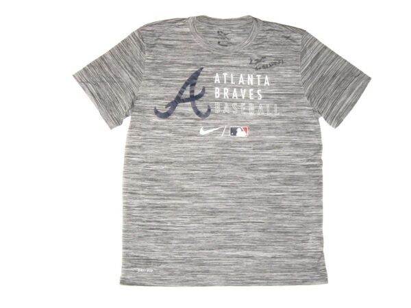 Kevin Josephina 2021 Practice Worn & Signed Official Atlanta Braves Baseball Nike Dri-Fit Shirt