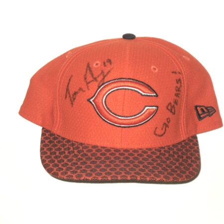 Tanner Gentry Player Issued & Signed Official Orange Chicago Bears #19 New Era 9FIFTY Snapback Adjustable Hat