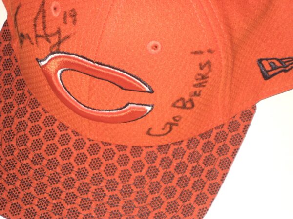 Tanner Gentry Player Issued & Signed Official Orange Chicago Bears #19 New Era 9FIFTY Snapback Adjustable Hat