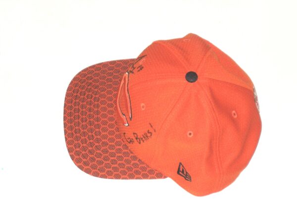 Tanner Gentry Player Issued & Signed Official Orange Chicago Bears #19 New Era 9FIFTY Snapback Adjustable Hat