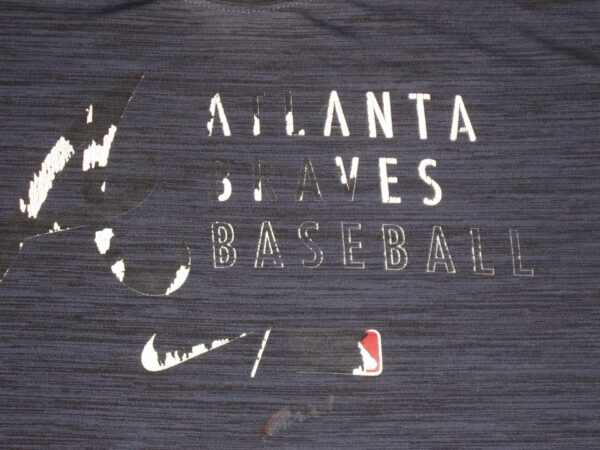 Andrew Moritz 2021 Game Worn & Signed Official Blue Atlanta Braves Baseball Nike Dri-Fit Shirt