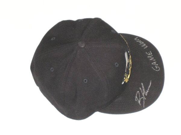 Bradley Hanner Game Worn & Signed Black Fort Myers Mighty Mussels Authentic Collection On-Field New Era 59FIFTY Fitted Hat