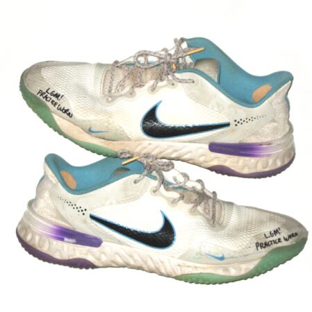 Colby Morris 2021 Brooklyn Cyclones Practice Worn & Signed Nike Alpha Huarache Elite 3 Turf “White Peach Cream” Shoes