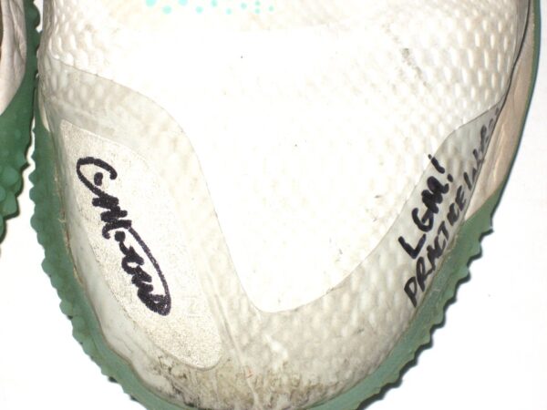 Colby Morris 2021 Brooklyn Cyclones Practice Worn & Signed Nike Alpha Huarache Elite 3 Turf “White Peach Cream” Shoes
