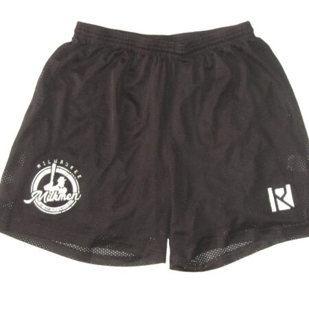 Colby Morris Team Issued & Signed Black Milwaukee Milkmen Shorts - Worn for Batting Practice!