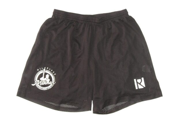 Colby Morris Team Issued & Signed Black Milwaukee Milkmen Shorts - Worn for Batting Practice!