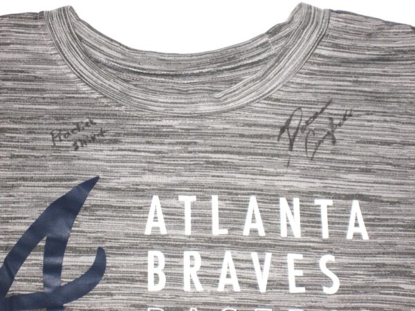 Drew Campbell 2021 Practice Worn & Signed Gray Atlanta Braves Baseball Nike Dri-Fit Large Shirt
