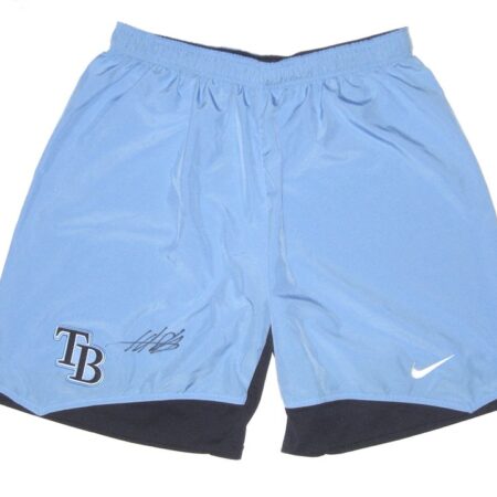 Hunter Schryver Team Issued & Signed Official Tampa Bay Rays Nike Dri-Fit XL Shorts