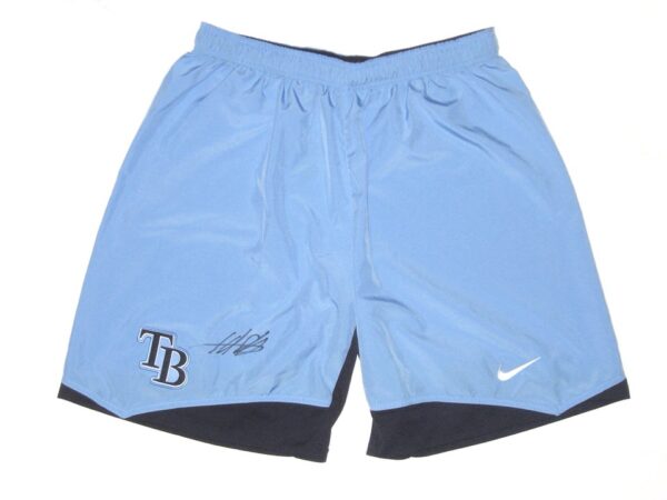 Hunter Schryver Team Issued & Signed Official Tampa Bay Rays Nike Dri-Fit XL Shorts