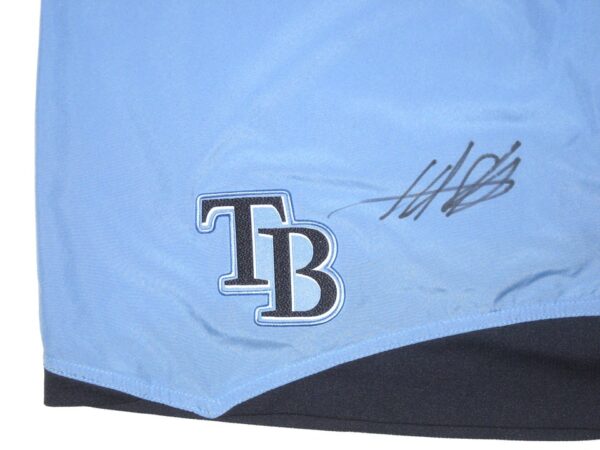 Hunter Schryver Team Issued & Signed Official Tampa Bay Rays Nike Dri-Fit XL Shorts