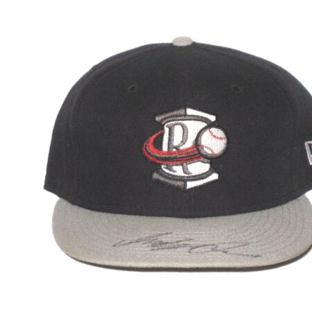 Indigo Diaz 2021 Game Worn & Signed Official Navy:Gray Rome Braves Road New Era 59FIFTY Hat