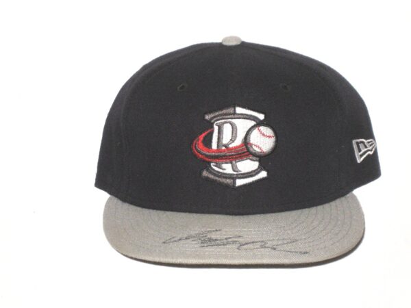 Indigo Diaz 2021 Game Worn & Signed Official Navy:Gray Rome Braves Road New Era 59FIFTY Hat
