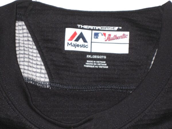 Indigo Diaz Team Issued & Signed Official Atlanta Braves Majestic Therma Base Pullover XXL Sweatshirt