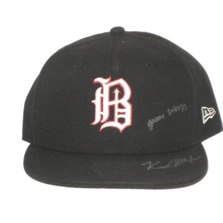 Kade McClure 2021 Game Worn & Signed Black Birmingham Barons New Era 59FIFTY Hat