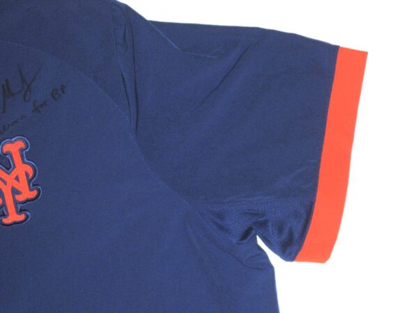 Max Moroff Player Issued & Signed Official New York Mets #33 Nike Short Sleeve Pullover Jacket - Worn for Batting Practice!