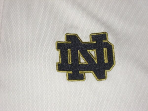 Scott Daly Player Issued Official White Notre Dame Fighting Irish #61 Under Armour HeatGear Polo Shirt