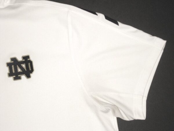 Scott Daly Player Issued Official White Notre Dame Fighting Irish #61 Under Armour HeatGear Polo Shirt