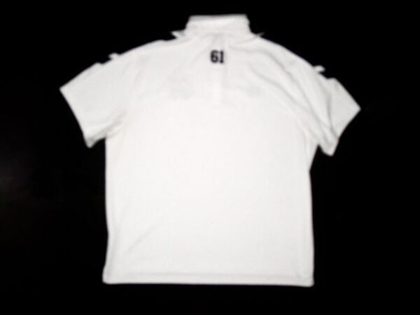 Scott Daly Player Issued Official White Notre Dame Fighting Irish #61 Under Armour HeatGear Polo Shirt