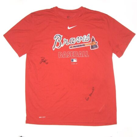 Shean Michel 2021 Practice Worn & Signed Official Atlanta Braves Baseball Nike Dri-Fit XL Shirt