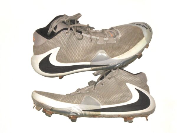 Tejay Antone 2020 Cincinnati Reds Rookie Game Worn & Signed Custom Nike Zoom Freak 1 Atmosphere Grey Baseball Cleats