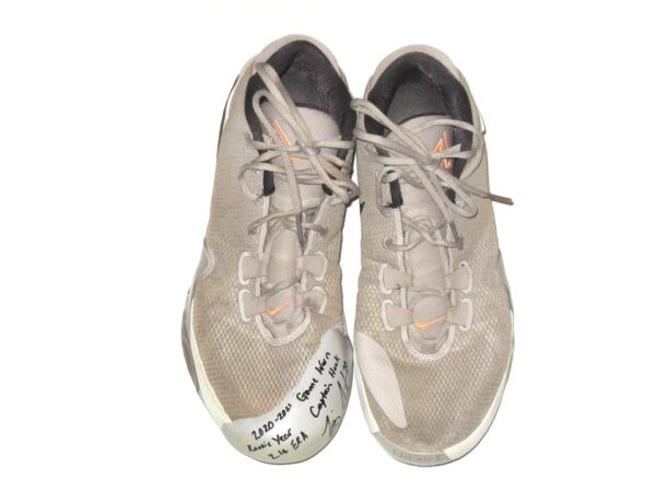 Tejay Antone 2020 Cincinnati Reds Rookie Game Worn & Signed Custom Nike Zoom Freak 1 Atmosphere Grey Baseball Cleats