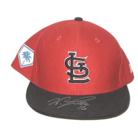 Will Latcham Game Used & Signed Official St Louis Cardinals Spring Training New Era 59FIFTY Hat