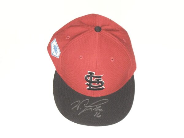 Will Latcham Game Used & Signed Official St Louis Cardinals Spring Training New Era 59FIFTY Hat