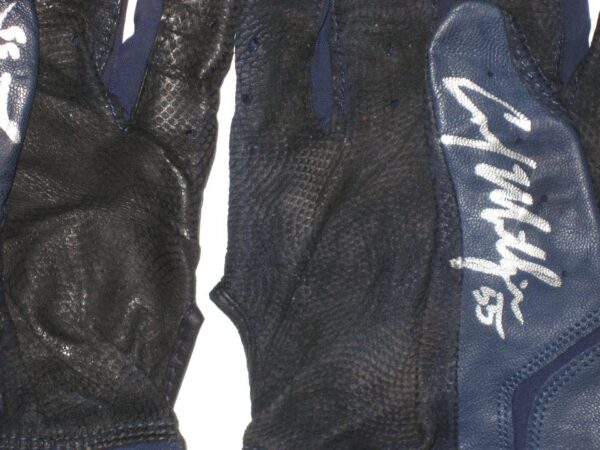 Cody Milligan 2021 Rome Braves Game Used & Signed Blue & Black Franklin Batting Gloves