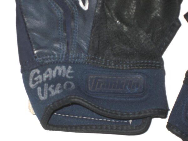 Cody Milligan 2021 Rome Braves Game Used & Signed Blue & Black Franklin Batting Gloves