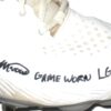 Colby Morris 2021 Brooklyn Cyclones Game Worn & Signed "LGM!" White & Silver Nike Alpha Huarache Baseball Cleats - Image 6
