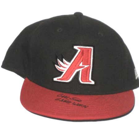 Colby Morris Game Worn & Signed Black & Red Trois-Rivières Aigles New Era 59FIFTY Hat