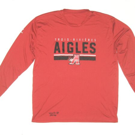 Colby Morris Team Issued & Signed Trois-Rivières Aigles Long Sleeve Easton Shirt - Worn for Batting Practice!