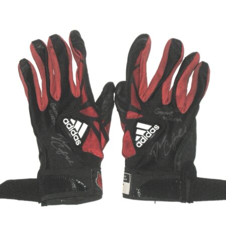 Drew Campbell Game Worn & Signed Official Louisville Cardinal Team Logo Adidas Adizero Gloves