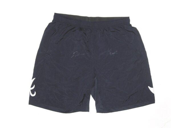 Drew Lugbauer Practice Worn & Signed Official Blue & White Atlanta Braves Nike Dri-Fit XL Shorts