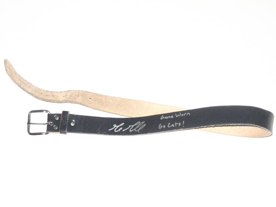 Gordon Graceffo Villanova Wildcats Game Worn & Signed Go Cats! Official Navy Blue Leather Belt