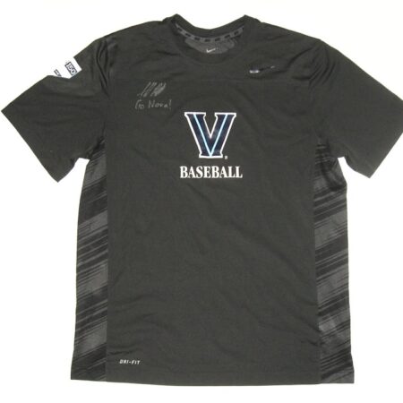 Hunter Schryver Practice Worn & Signed Official Villanova Wildcats Baseball 150th Anniversary Nike Dri-Fit Shirt