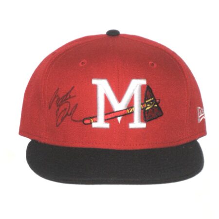 Indigo Diaz 2021 Game Worn & Signed Official Mississippi Braves Road New Era 59FIFTY Fitted Hat