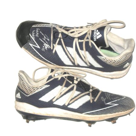 Jake Higginbotham 2021 Rome Braves Game Worn & Signed Blue & White Adidas Adizero Cleats