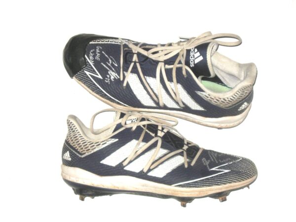 Jake Higginbotham 2021 Rome Braves Game Worn & Signed Blue & White Adidas Adizero Cleats