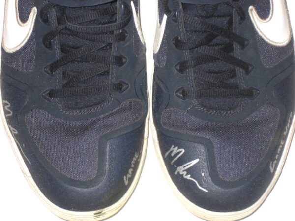 Matthew Swain Fort Myers Mighty Mussels Game Worn & Signed Blue & White Nike Alpha Baseball Cleats