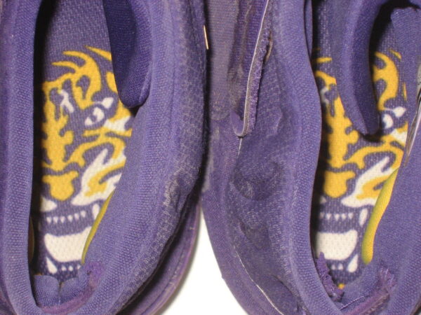 Matthew Swain Fort Myers Mighty Mussels Game Worn & Signed Purple & Gold Nike Alpha Baseball Cleats